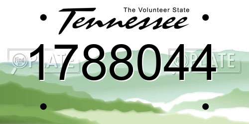 1788044 Tennessee License Plate