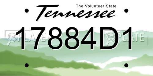 17884D1 Tennessee License Plate
