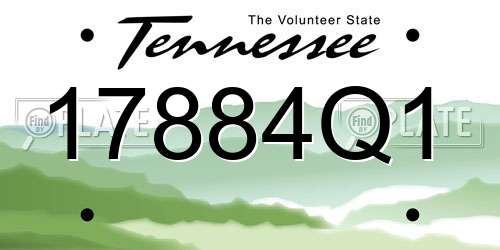 17884Q1 Tennessee License Plate