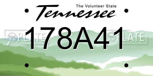 178A41 Tennessee License Plate