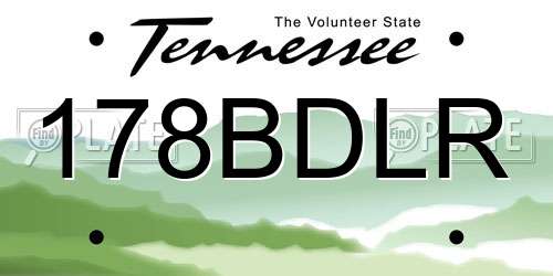 178BDLR Tennessee License Plate