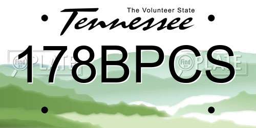 178BPCS Tennessee License Plate