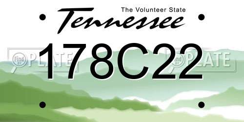 178C22 Tennessee License Plate