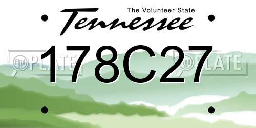 178C27 Tennessee License Plate