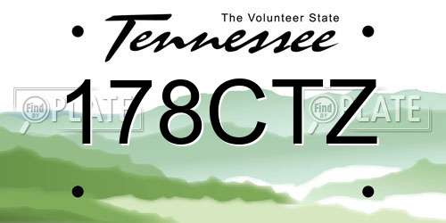 178CTZ Tennessee License Plate
