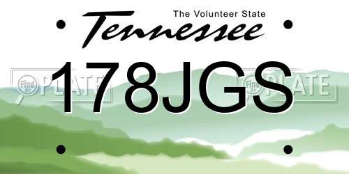 178JGS Tennessee License Plate
