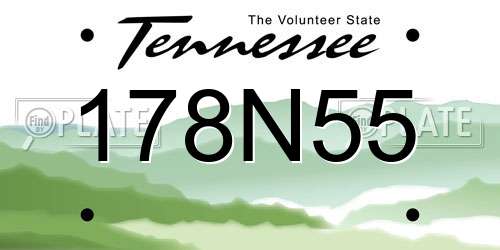 178N55 Tennessee License Plate