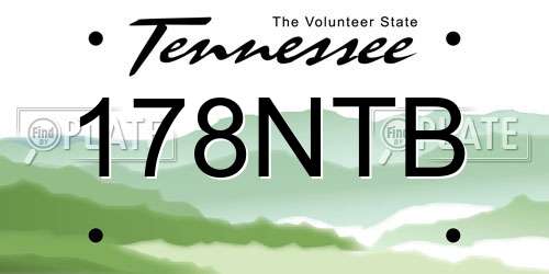 178NTB Tennessee License Plate