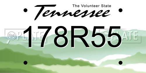 178R55 Tennessee License Plate