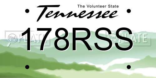 178RSS Tennessee License Plate