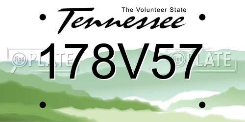 178V57 Tennessee License Plate