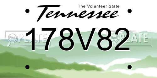 178V82 Tennessee License Plate