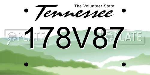 178V87 Tennessee License Plate