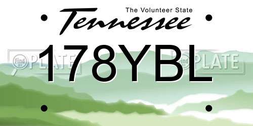 178YBL Tennessee License Plate
