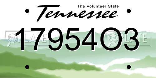 17954O3 Tennessee License Plate