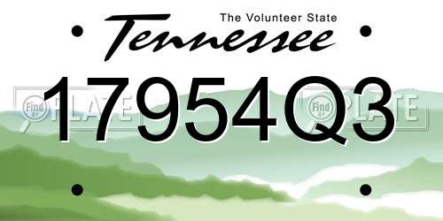 17954Q3 Tennessee License Plate