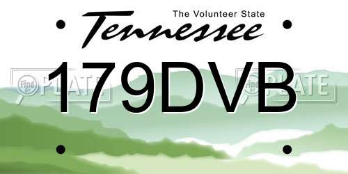 179DVB Tennessee License Plate