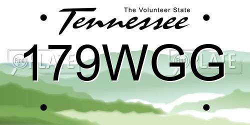 179WGG Tennessee License Plate