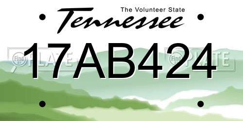 17AB424 Tennessee License Plate