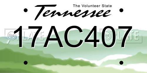17AC407 Tennessee License Plate