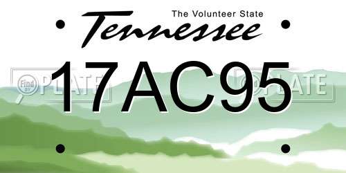 17AC95 Tennessee License Plate