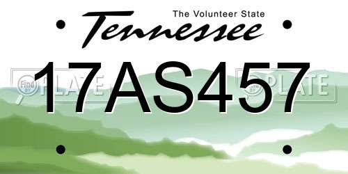 17AS457 Tennessee License Plate