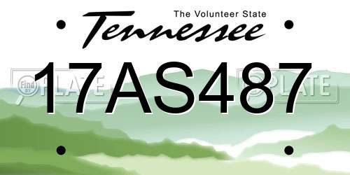 17AS487 Tennessee License Plate