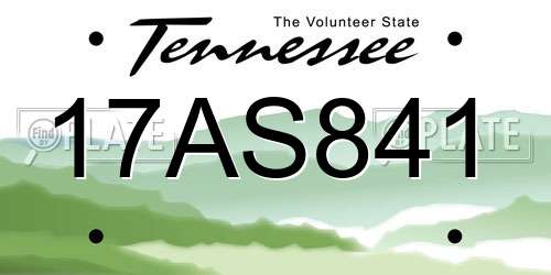 17AS841 Tennessee License Plate