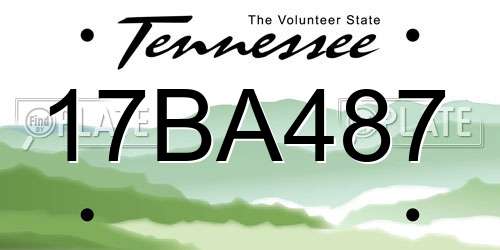 17BA487 Tennessee License Plate
