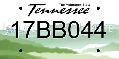 17BB044 Tennessee License Plate