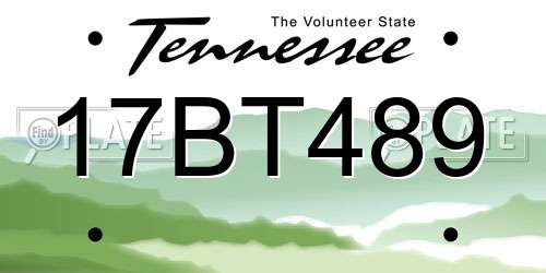 17BT489 Tennessee License Plate