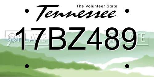17BZ489 Tennessee License Plate