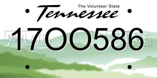 17OO586 Tennessee License Plate