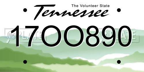 17OO890 Tennessee License Plate