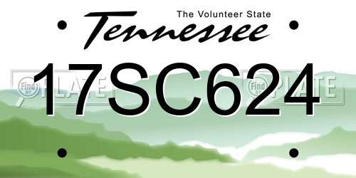 17SC624 Tennessee License Plate