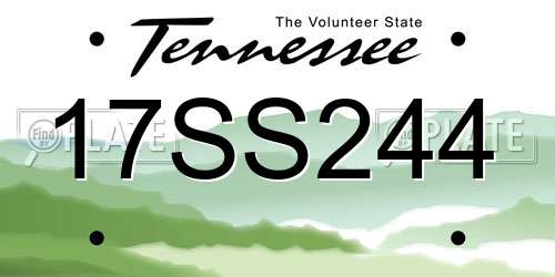 17SS244 Tennessee License Plate