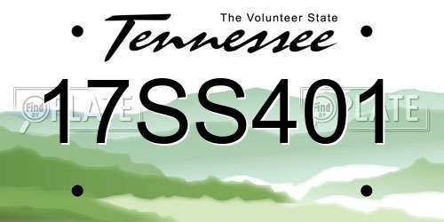 17SS401 Tennessee License Plate