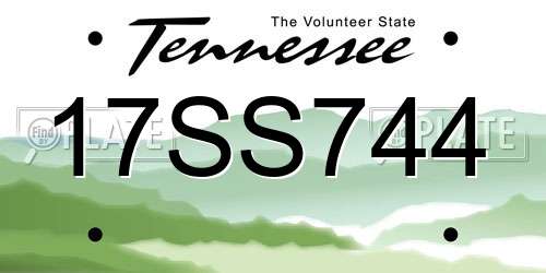 17SS744 Tennessee License Plate