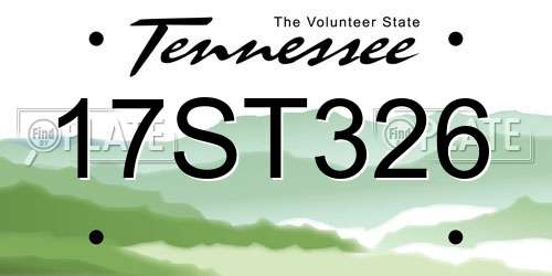 17ST326 Tennessee License Plate