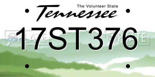 17ST376 Tennessee License Plate
