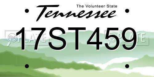 17ST459 Tennessee License Plate