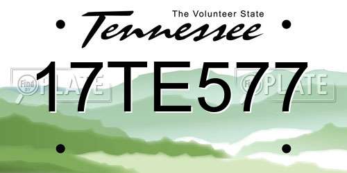 17TE577 Tennessee License Plate