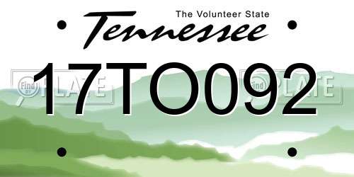 17TO092 Tennessee License Plate