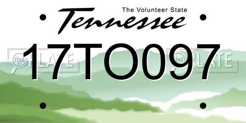 17TO097 Tennessee License Plate