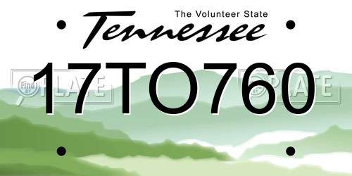 17TO760 Tennessee License Plate