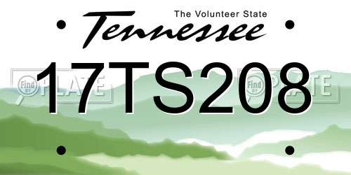 17TS208 Tennessee License Plate