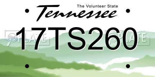 17TS260 Tennessee License Plate