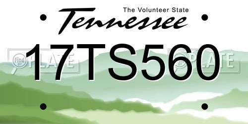 17TS560 Tennessee License Plate