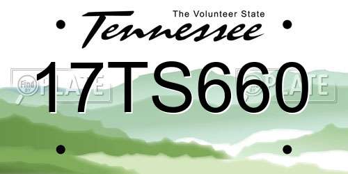 17TS660 Tennessee License Plate