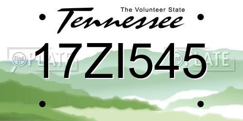 17ZI545 Tennessee License Plate